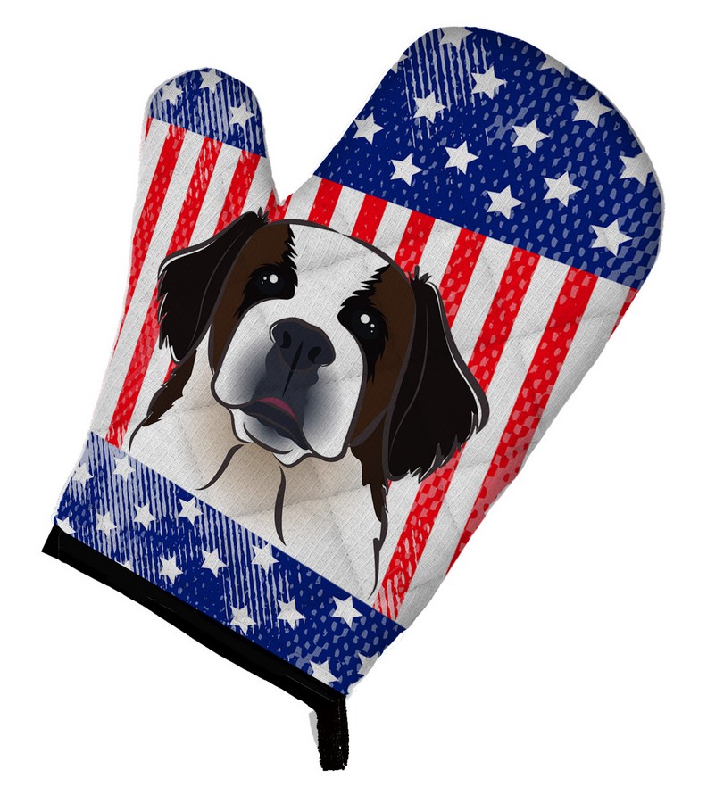 Picture of Carolines Treasures BB2176OVMT American Flag & Saint Bernard Oven Mitt