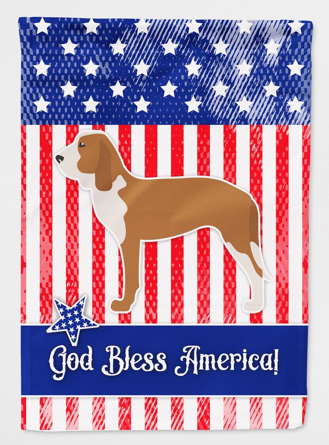 USA Patriotic Spanish Hound Flag Canvas House Size