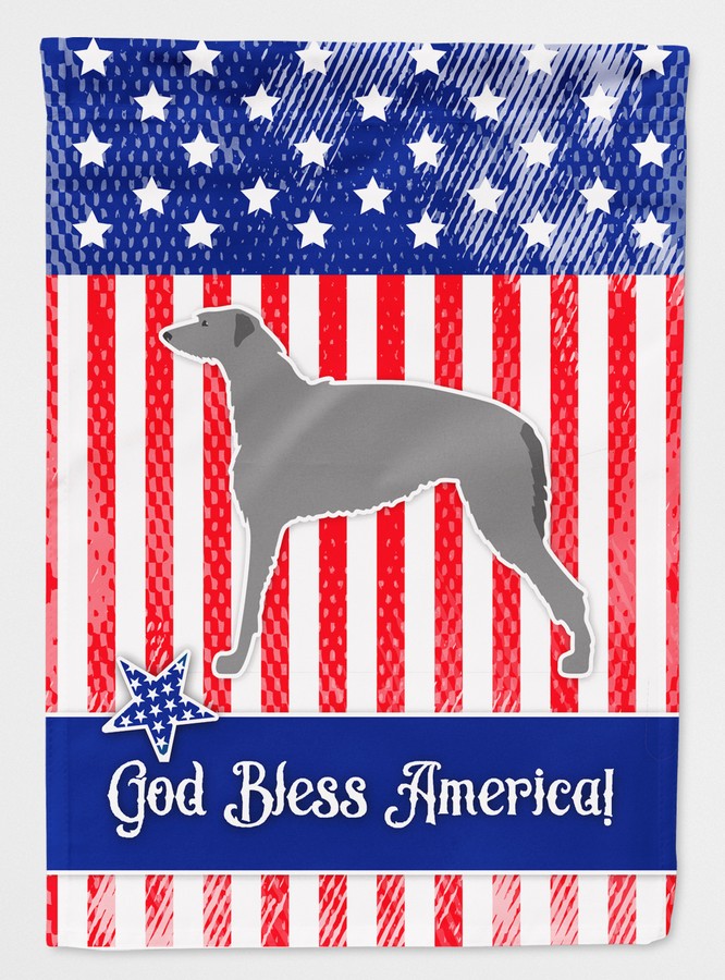 BB3296CHF USA Patriotic Scottish Deerhound Flag Canvas House Size
