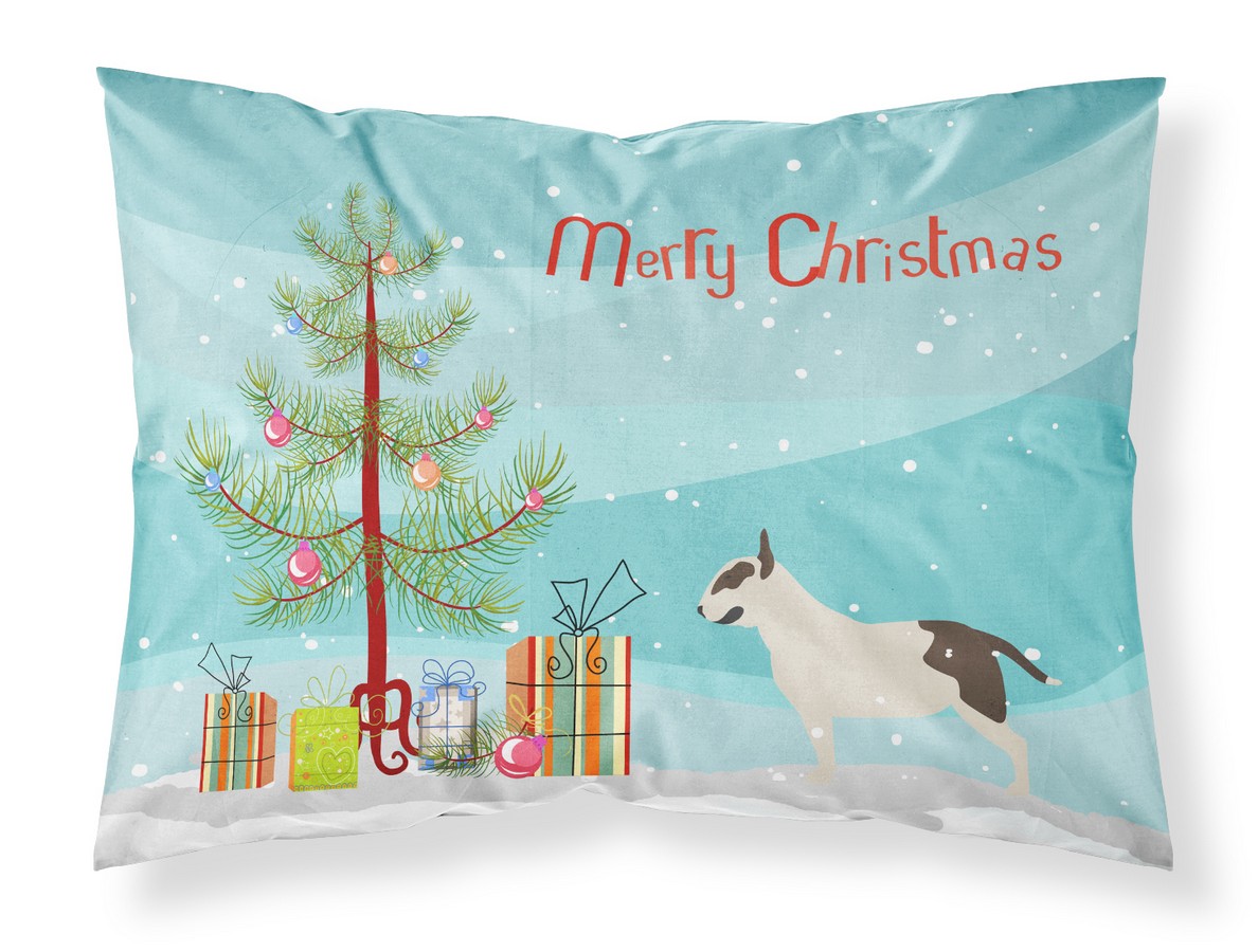 Bull Terrier Merry Christmas Tree Fabric Standard Pillowcase