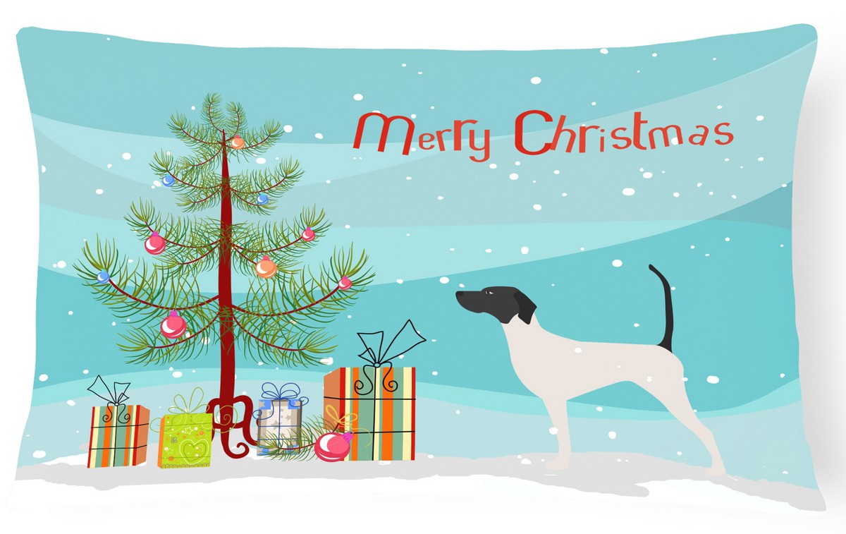 English Pointer Merry Christmas Tree Canvas Fabric Decorative Pillow