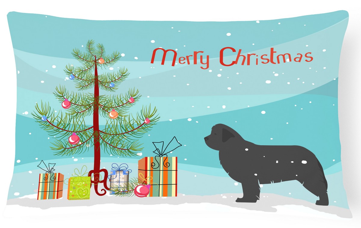 Newfoundland Merry Christmas Tree Canvas Fabric Decorative Pillow