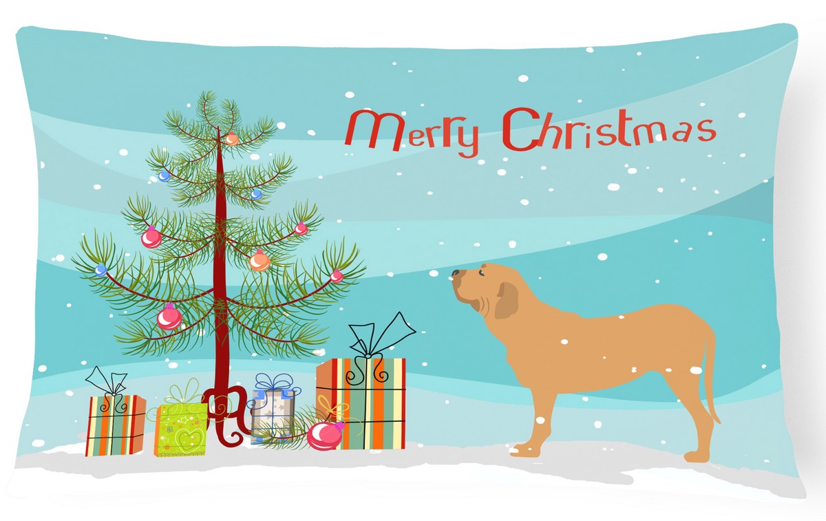 Fila Brasileiro Merry Christmas Tree Canvas Fabric Decorative Pillow