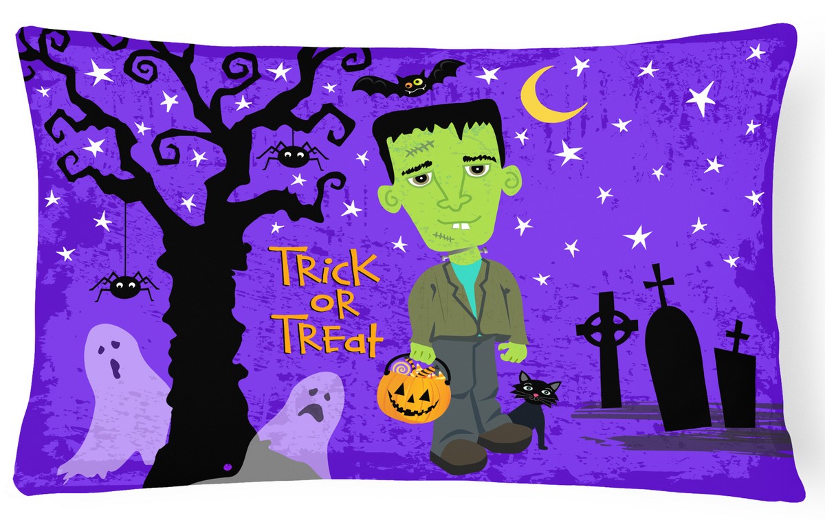 Halloween Frankie Frankenstein Canvas Fabric Decorative Pillow