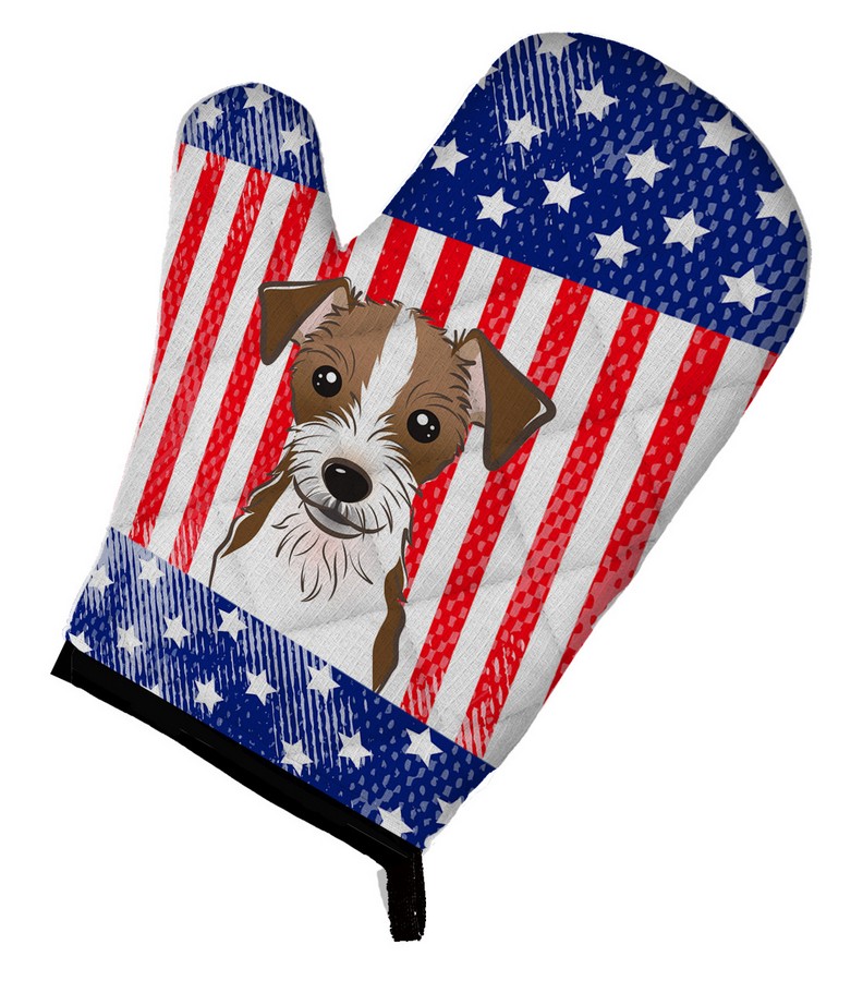 Picture of Carolines Treasures BB2132OVMT American Flag & Jack Russell Terrier Oven Mitt