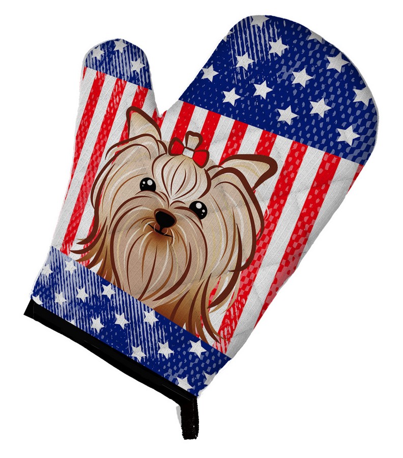 Picture of Carolines Treasures BB2134OVMT American Flag & Yorkie Yorkishire Terrier Oven Mitt