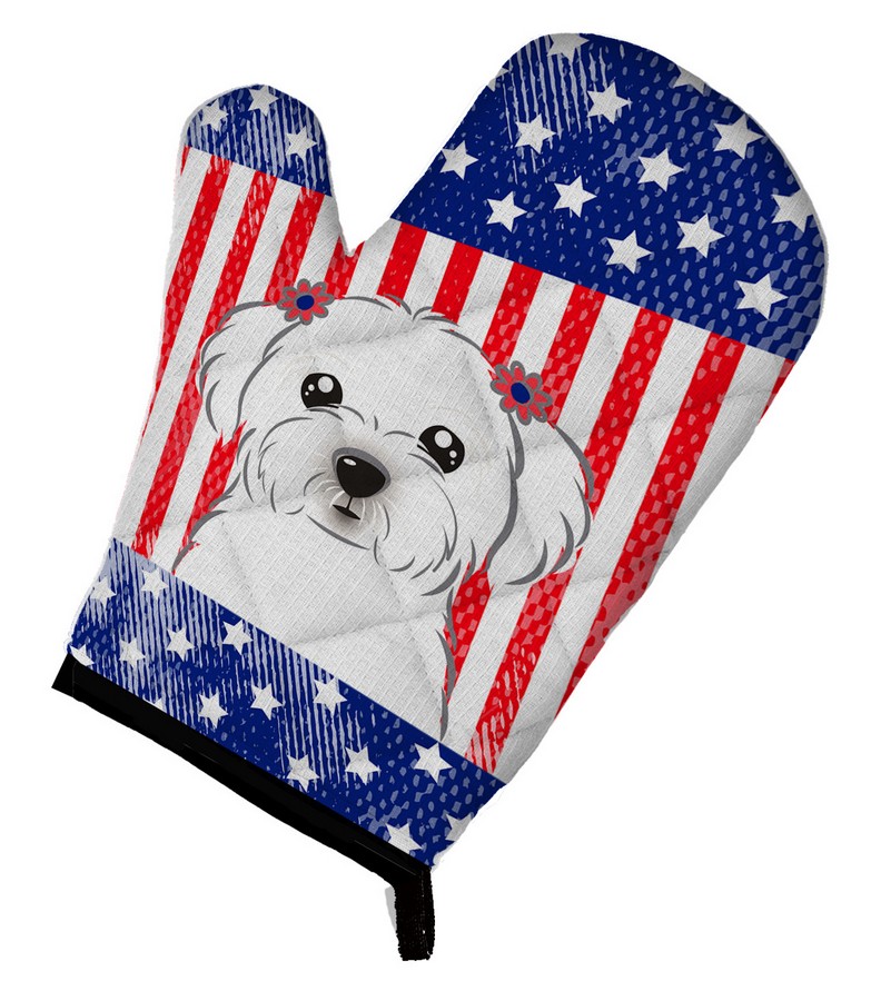 Picture of Carolines Treasures BB2138OVMT American Flag & Maltese Oven Mitt