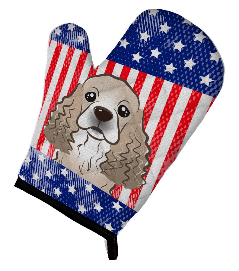 Picture of Carolines Treasures BB2146OVMT American Flag & Cocker Spaniel Oven Mitt