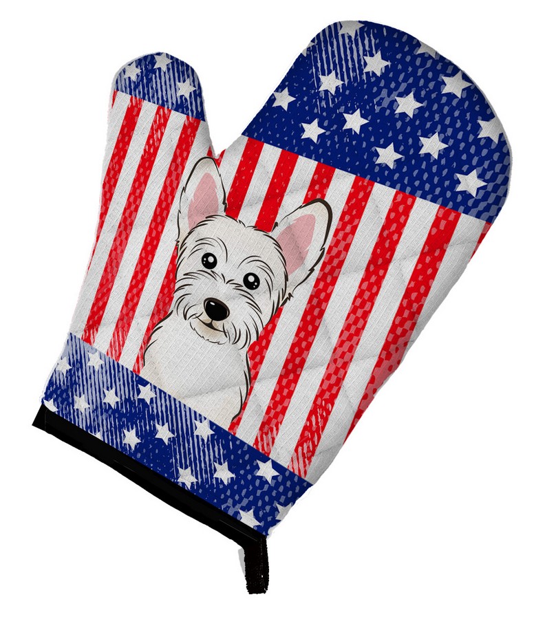 Picture of Carolines Treasures BB2156OVMT American Flag & Westie Oven Mitt