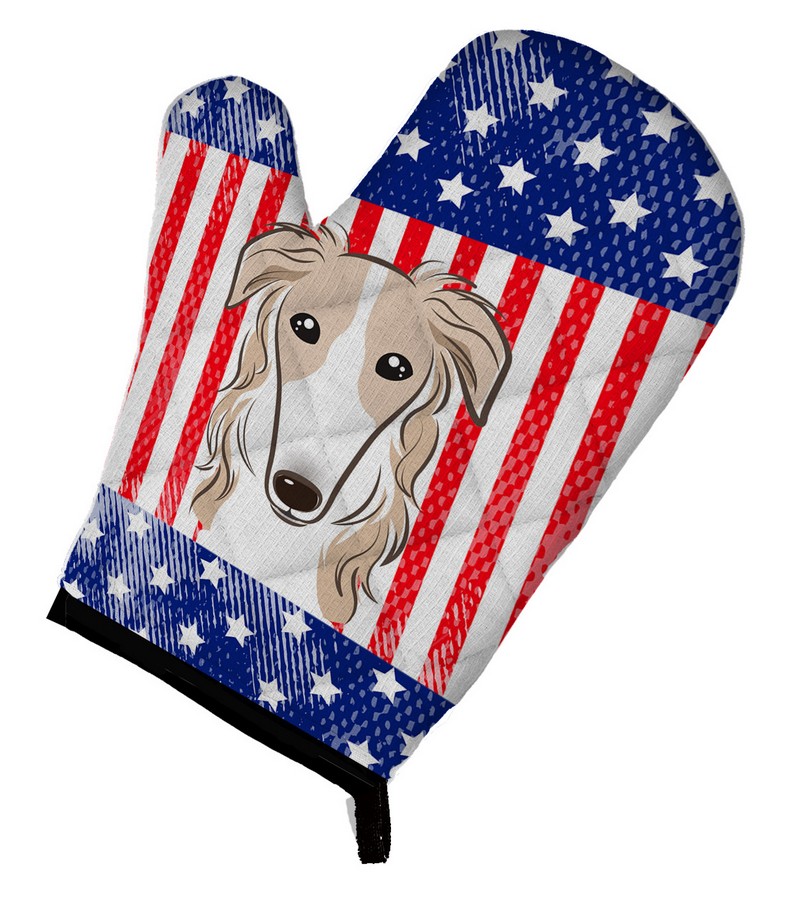 Picture of Carolines Treasures BB2158OVMT American Flag & Borzoi Oven Mitt