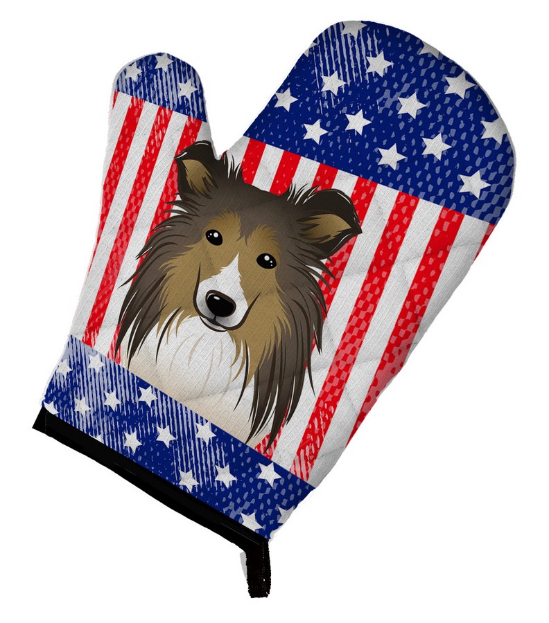 Picture of Carolines Treasures BB2172OVMT American Flag & Sheltie Oven Mitt