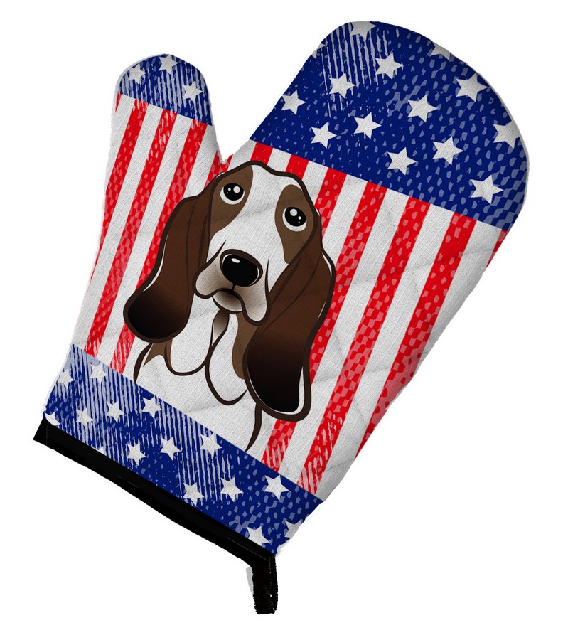 Picture of Carolines Treasures BB2173OVMT American Flag & Basset Hound Oven Mitt