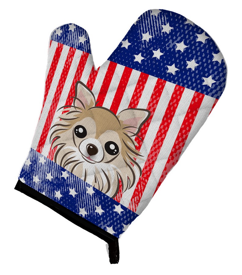 Picture of Carolines Treasures BB2181OVMT American Flag & Chihuahua Oven Mitt