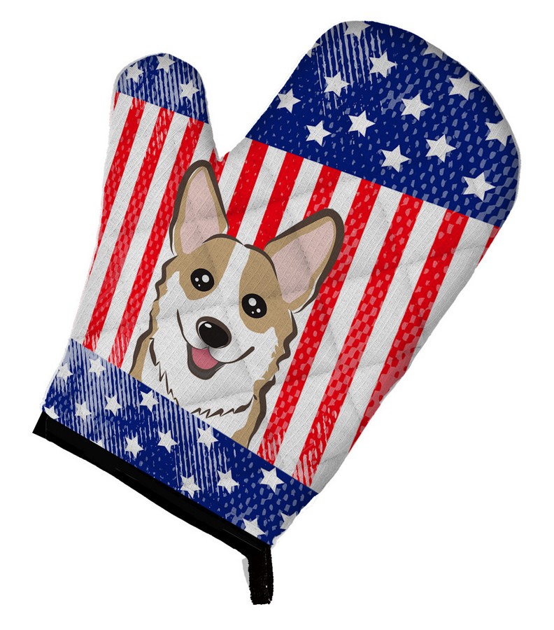 Picture of Carolines Treasures BB2183OVMT American Flag & Sable Corgi Oven Mitt