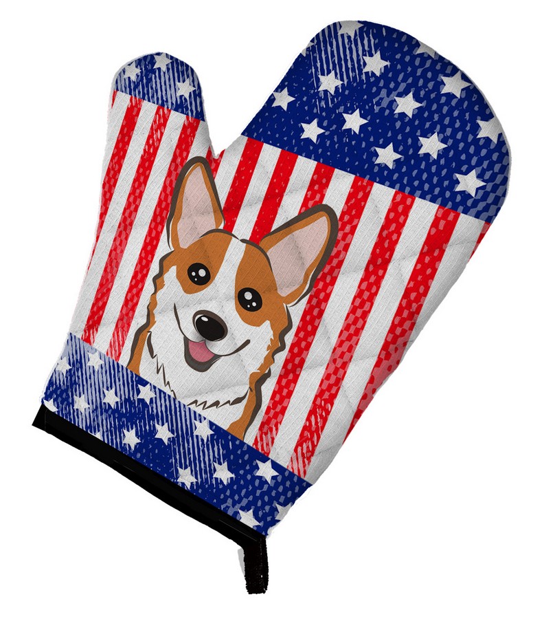 Picture of Carolines Treasures BB2184OVMT American Flag & Red Corgi Oven Mitt