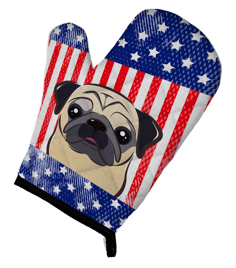 Picture of Carolines Treasures BB2192OVMT American Flag & Fawn Pug Oven Mitt