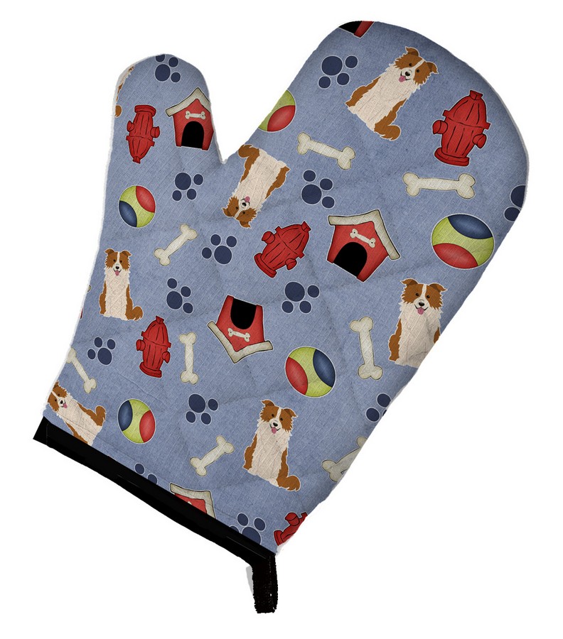 Picture of Carolines Treasures BB2732OVMT Dog House Collection Border Collie Red & White Oven Mitt