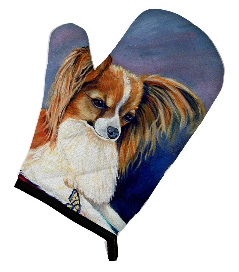 Picture of Carolines Treasures 7038OVMT Papillon Rose & Butterfly Oven Mitt