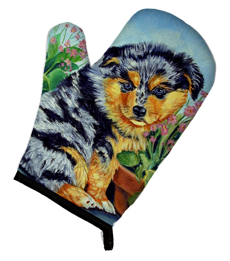 Picture of Carolines Treasures 7045OVMT Australian Shepherd Puppy Oven Mitt