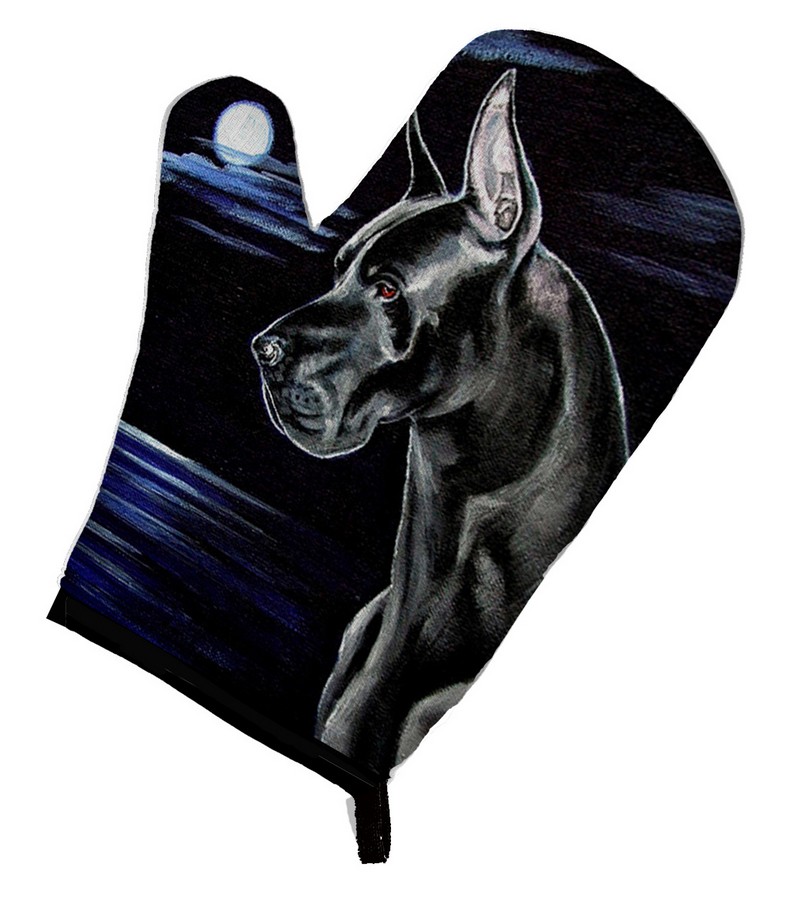 Black Great Dane in the Moonlight Oven Mitt