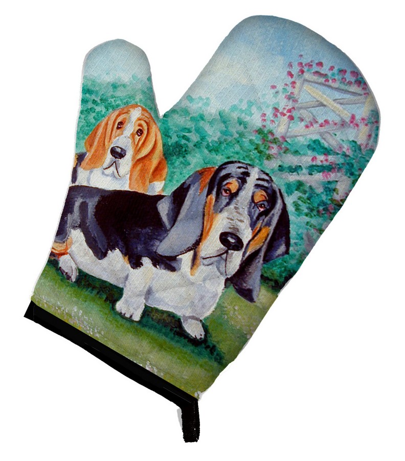 Picture of Carolines Treasures 7061OVMT Basset Hound Double Trouble Oven Mitt