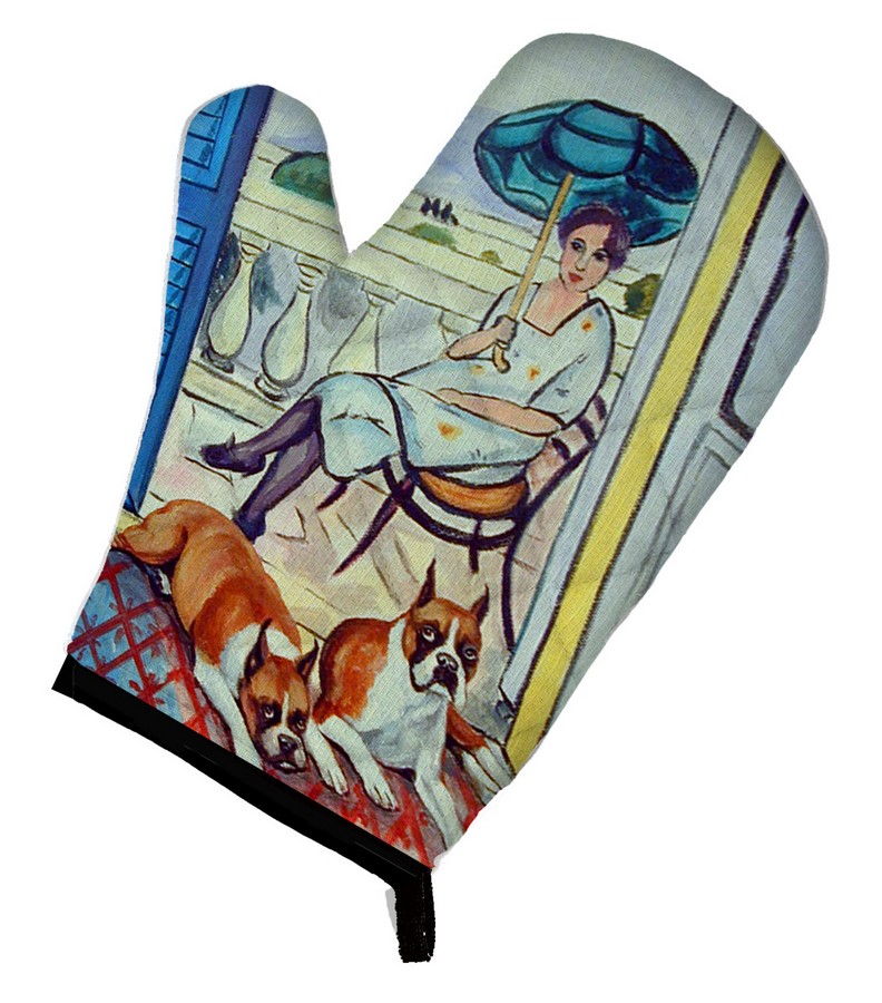 Picture of Carolines Treasures 7068OVMT Lady with Her Boxer Oven Mitt