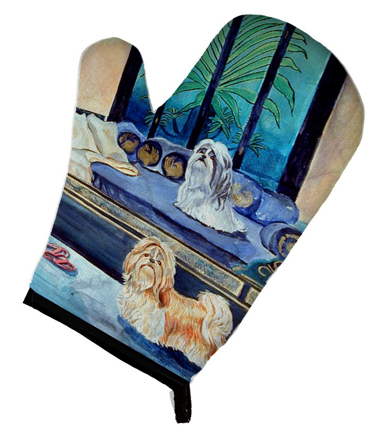 Picture of Carolines Treasures 7082OVMT Shih Tzu Double Trouble Oven Mitt