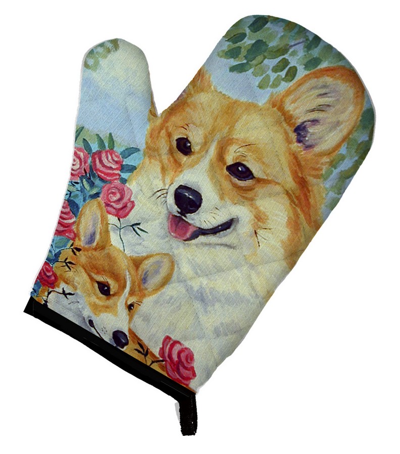 Picture of Carolines Treasures 7084OVMT Corgi Momma loves Roses Oven Mitt