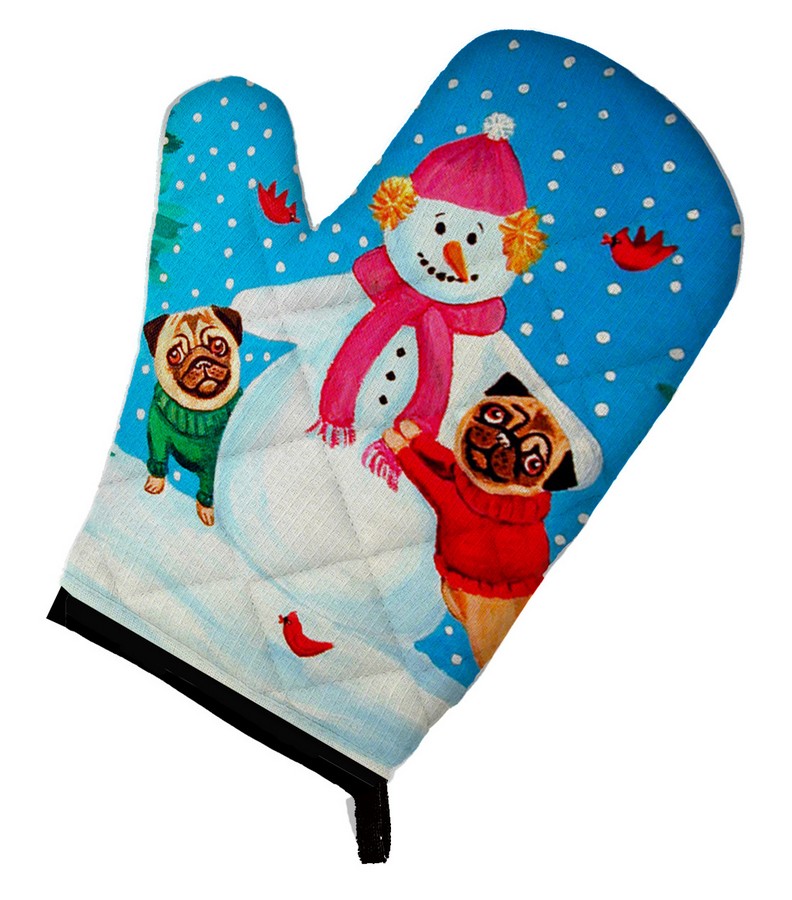 Picture of Carolines Treasures 7115OVMT Snowman with Pug Winter Snowman Oven Mitt