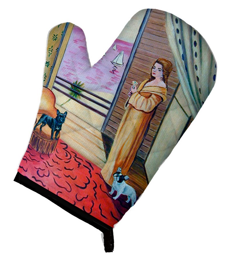 Picture of Carolines Treasures 7128OVMT French Bulldog & lady Oven Mitt