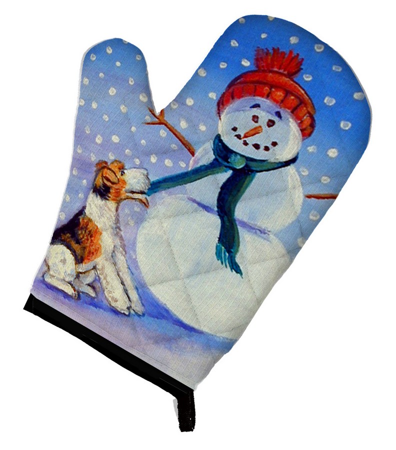 Picture of Carolines Treasures 7156OVMT Snowman with Fox Terrier Oven Mitt