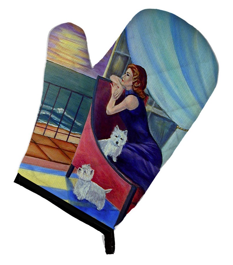 Picture of Carolines Treasures 7167OVMT Lady with Her Westie Oven Mitt