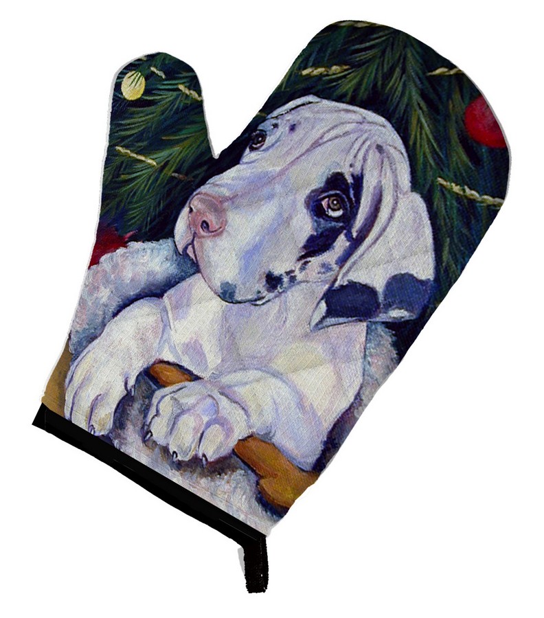 Picture of Carolines Treasures 7172OVMT Christmas Tree with Harlequin Great Dane Oven Mitt