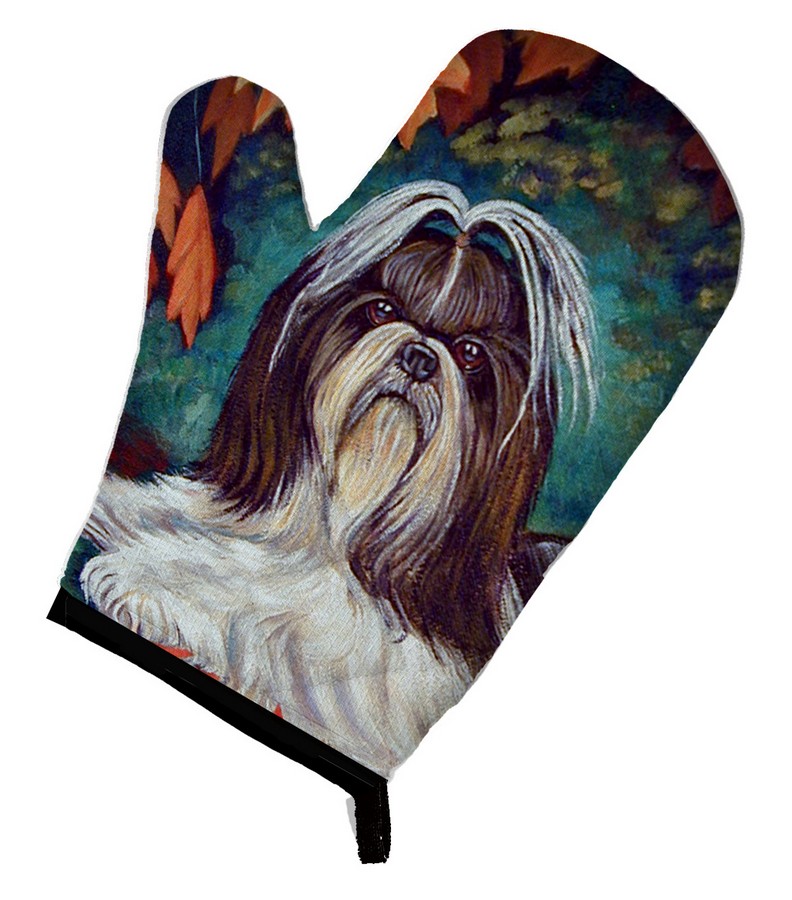 Picture of Carolines Treasures 7182OVMT Autumn Leaves Shih Tzu Oven Mitt