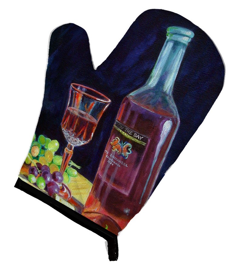 Picture of Carolines Treasures 7185OVMT Red Wine Bottle & Glass Oven Mitt