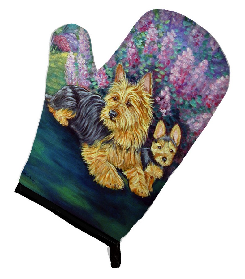 Picture of Carolines Treasures 7209OVMT Australian Terrier & Puppy Oven Mitt