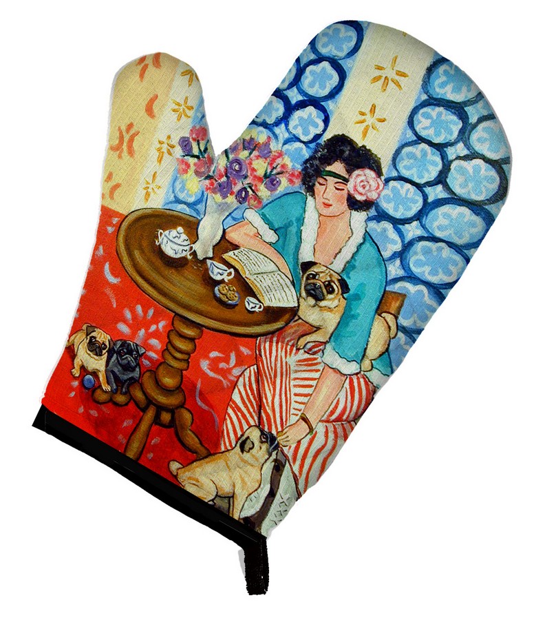 Picture of Carolines Treasures 7259OVMT Lady with Her Pug Oven Mitt