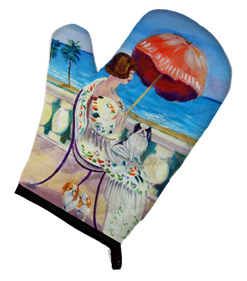 Picture of Carolines Treasures 7260OVMT Lady with Her Japanese Chin Oven Mitt