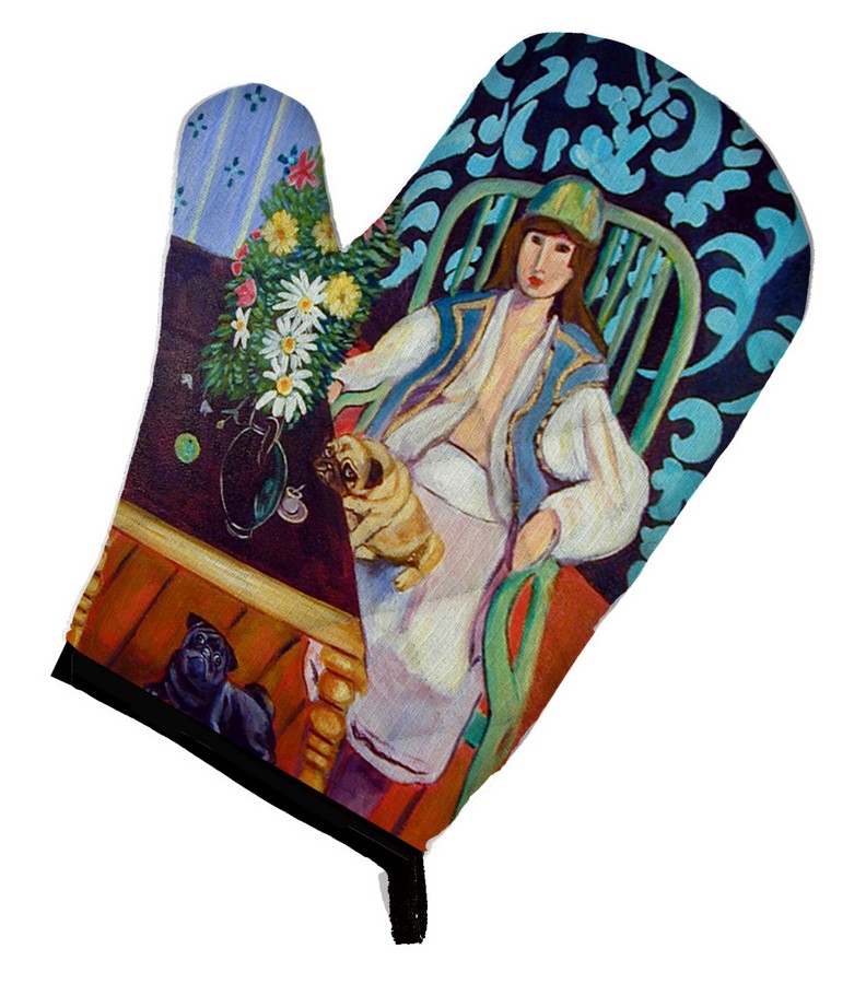 Picture of Carolines Treasures 7265OVMT Lady with Her Pug Oven Mitt