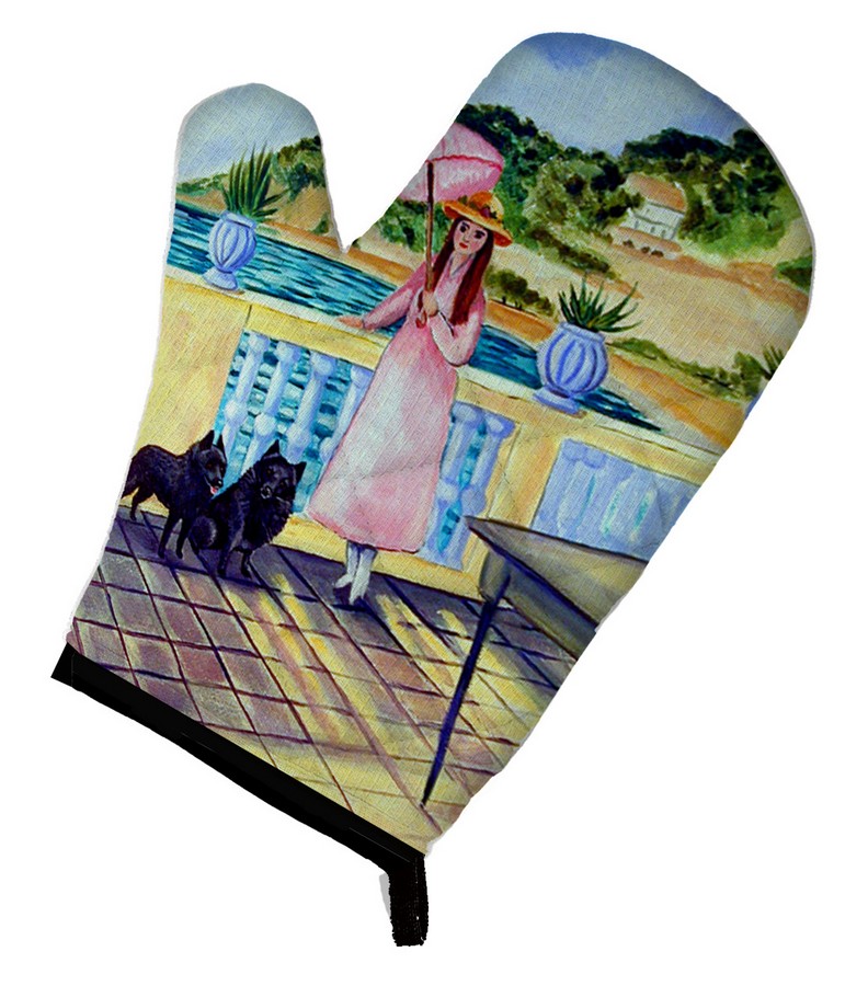 Picture of Carolines Treasures 7267OVMT Lady with Her Schipperke Oven Mitt