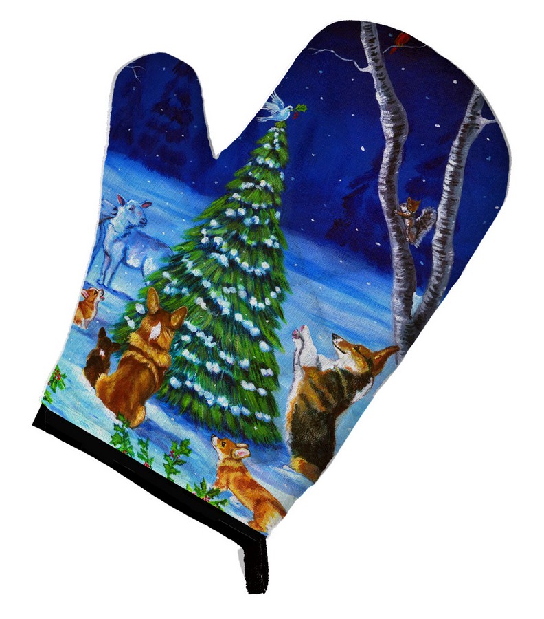 Picture of Carolines Treasures 7304OVMT Corgi Christmas Peace Oven Mitt