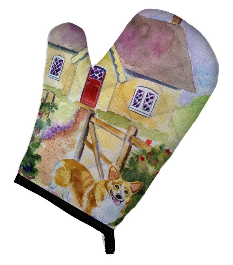 Picture of Carolines Treasures 7367OVMT Pembroke Corgi Cottage Visit Oven Mitt