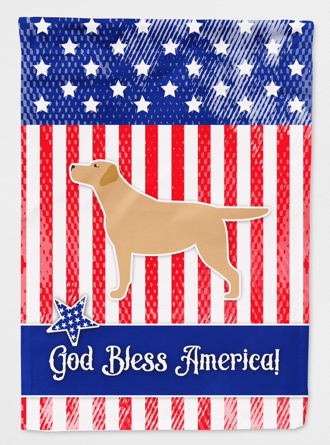 USA Patriotic Yellow Labrador Retriever Flag Canvas House Size
