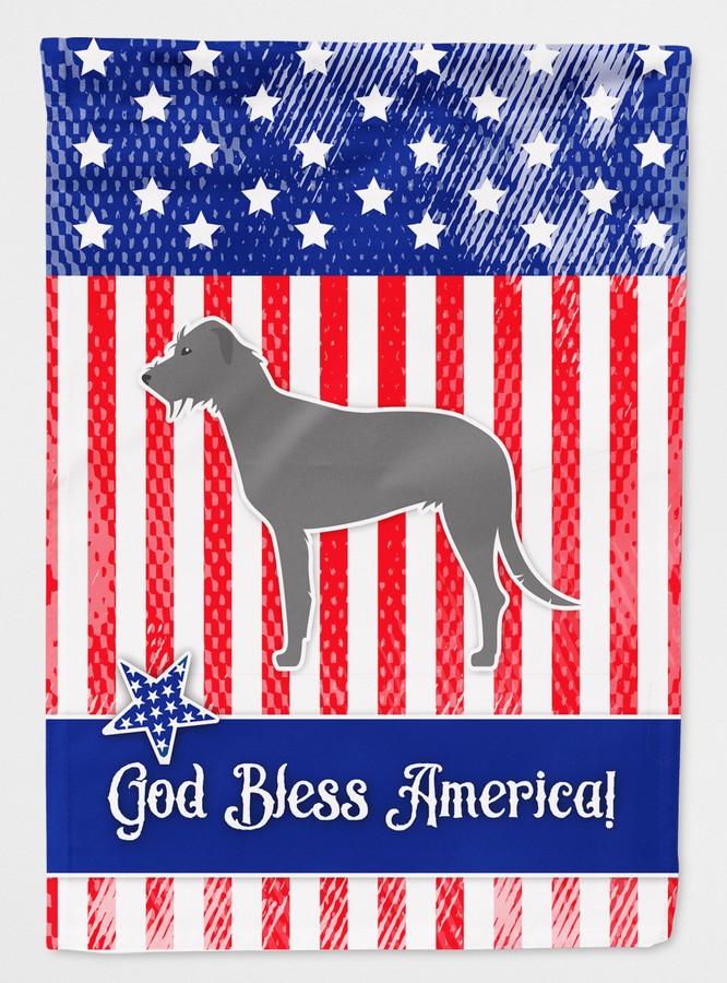 USA Patriotic Irish Wolfhound Flag Canvas House Size