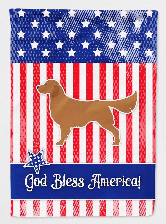 USA Patriotic Golden Retriever Flag Canvas House Size