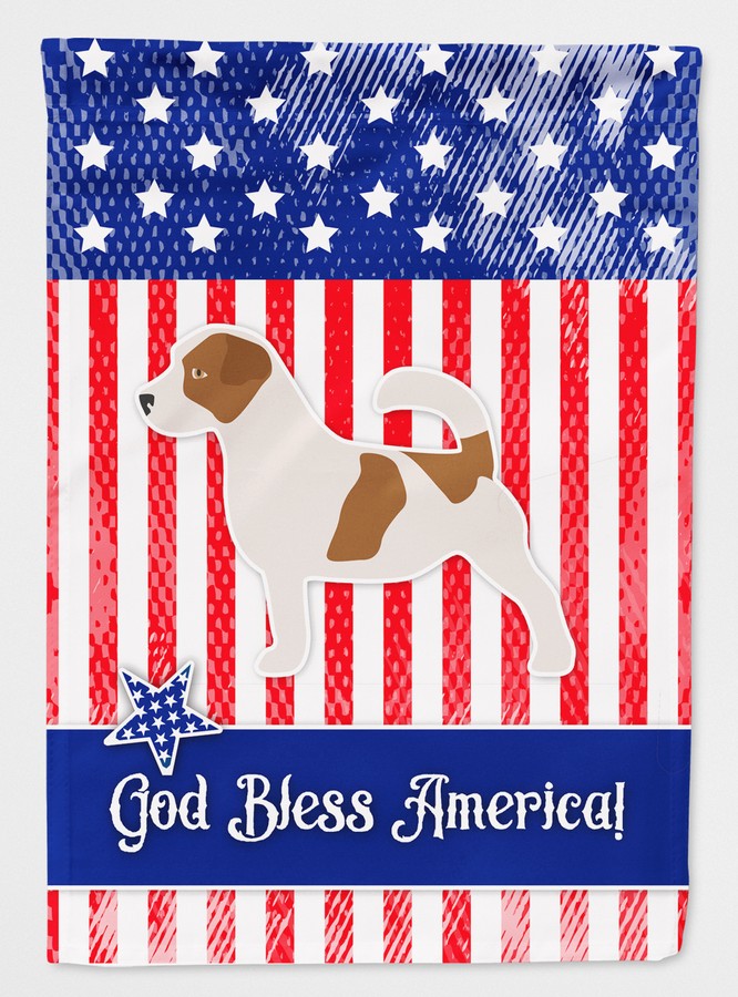 USA Patriotic Jack Russell Terrier Flag Canvas House Size
