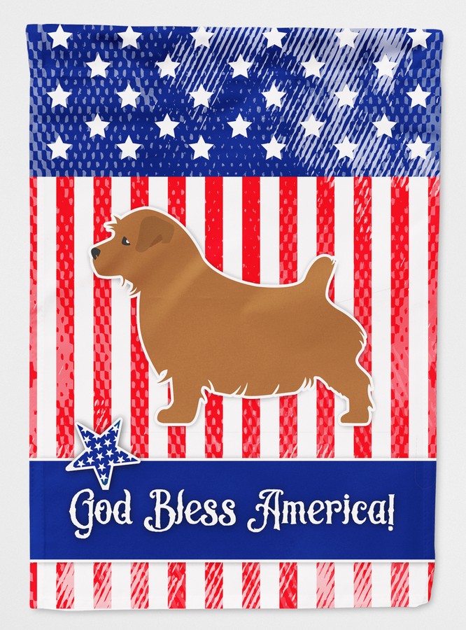 USA Patriotic Norfolk Terrier Flag Canvas House Size