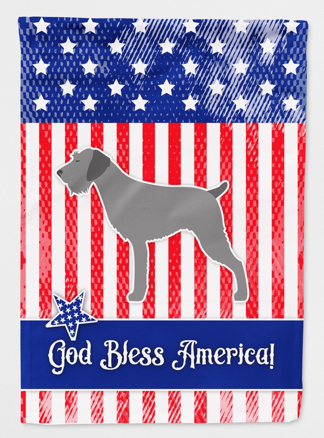 USA Patriotic German Wirehaired Pointer Flag Canvas House Size