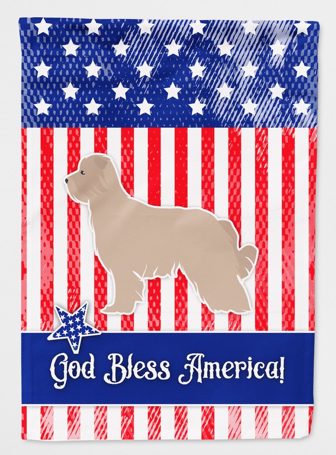 USA Patriotic Pyrenean Shepherd Flag Canvas House Size