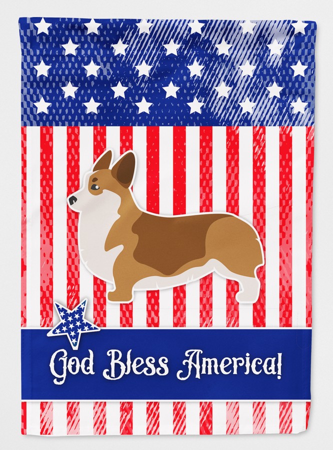 USA Patriotic Corgi Flag Canvas House Size